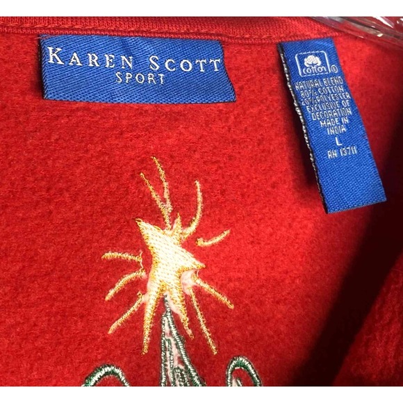 Jack B Quick Women's Cardigan Size Large Embroidered Christmas‎ teacher festive - Picture 6 of 10